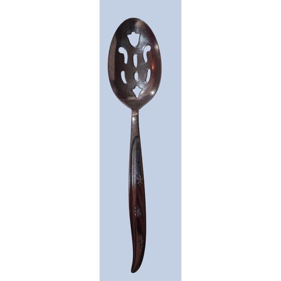 Slotted Stainless Steel Atomic Serving Spoon Star Design Handle Mcm - Picture 1 of 9